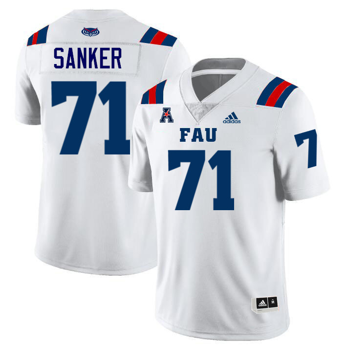 Madden Sanker FAU Jersey,Florida Atlantic Owls Football Jersey,Uniforms,Gears-White